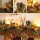 Valery Madelyn 6 feet Pre-Lit Christmas Garland with Lights for Mantle, Lighted Battery Operated Xmas Garland with Bronze Gold Balls for Front Door Fireplace Table Centerpiece Outdoor Window Decor