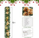 6ft Gold Christmas Garland with 30 Clear Lights, Spruce, Ribbon Bows, Pine Cones, Berries, Ball Ornaments, Poinsettia, Home Holiday Seasonal Christmas Decoration Outdoor/Indoor