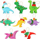 Christmas Dinosaur Felt Ornaments for Kids (8 Designs), Dino Christmas Tree Hanging Ornaments for Winter Holiday Xmas Hanging Decorations Party Favors, Cute T-Rex Triceratops Diplodocus (Set of 8)