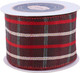 VATIN Red Plaid Ribbon 2-1/2 inch x 10 Yards Tartan Christmas Wired Ribbon,Xmas Tree Ribbon for Topper Bow,Christmas Wreath and Swag,Tree Decoration, Wrapping