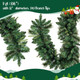 9 ft Christmas Garland, VELOMA Pre-lit Garland with 50 Warm Lights, Classic Green Christmas Garland with 340 Branch Tips
