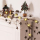 5ft Christmas Star Garland with 30 Lights Hanging Vine Garland Lighted Wooden Star Garland Christmas Decorations Rustic Style for Home Porch Front Door Table Mantle Outdoor Xmas Decor