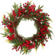 VGIA 20 Inch Christmas Wreath for Front Door Artificial Winter Wreath with Pine Needles Pinecones Red Berries Snowy Xmas Door Wreath for Indoor Outdoor Christmas Decor