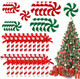 Christmas Candy Cane Christmas Tree Decorations, Red and Green Peppermint Candy Cane Christmas Hanging Decorations for Xmas Year Holiday Festival Home Party Decor(40PCS)