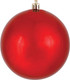 Vickerman 4" Red Shiny Ball Christmas Ornament, Shatterproof UV Resistant Plastic, Set of 6 for Christmas Tree Decor - Floral Wire for Reliable Hanging.