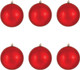 Vickerman 4" Red Shiny Ball Christmas Ornament, Shatterproof UV Resistant Plastic, Set of 6 for Christmas Tree Decor - Floral Wire for Reliable Hanging.