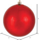 Vickerman 4" Red Shiny Ball Christmas Ornament, Shatterproof UV Resistant Plastic, Set of 6 for Christmas Tree Decor - Floral Wire for Reliable Hanging.