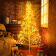 VIHOSE Christmas Lighted Birch Trees Alpine Artificial Christmas Tree Bendable Twig Warm White Lighted Trees Artificial Twig Fairy Light Tree for Home Christmas Party Holiday Decor(5 ft/ 384 LED)