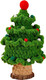Mini Small Christmas Tree Handcrafted Knit Yarn Tabletop Christmas Trees with Adorable Pom Poms Wood Base Xmas Eve Festive Desktop Decor Cute Warm Holiday Accent Unique Handmade Idea