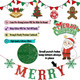 Pre-Strung Merry Christmas Banner, Red and Green Christmas Sign Garland Christmas Party Banner Merry Xmas Banner for Christmas Party Decorations, Xmas Holiday Mantle Fireplace Home Decor