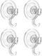 VIS'V Wreath Hanger, Large Clear Heavy Duty Suction Cup Wreath Hooks 22 LB Removable Strong Window Glass Door Suction Cup Wreath Holder for Halloween Christmas Wreath Decorations - 4 Pcs