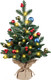 24 Inch Pre-lit Artificial Mini Christmas Tree, Vlorart Christmas Tree Tabletop Small Christmas Tree with Lights Includes Colored Balls, Berries, Pine Cones, and Cloth Bag Base