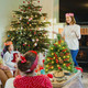 20 Inch Tabletop Mini Christmas Tree Pre-lit Artificial Mini Christmas Tree with Warm LED Lights, Red Berries Pinecone Ornaments for Christmas Home Indoor Decorations