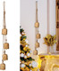 Vintage Gold Bells for Christmas Decorations: Large Christmas Bells with Jute Hanging Rope - Rustic Decorative Bells Metal Cow Bells Hanging Bells for Christmas Wreath Garland Tree Party Staircase