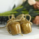 Gold Metal Vintage Bells with Jute Hanging Rope, Decorative Cow Bell for Weddings, Parties, and Christmas Wreaths, 1.7W x 2.8H