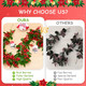 Christmas Garland, Red Berry Garland, Green Garland Christmas Decorations Indoor, Christmas Tree Garland for Mantle Holly Outdoor Home Table Year Decor