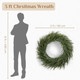 Large Christmas Wreath with Light for Outdoor - 35 Inch Prelit Christmas Wreaths for Outside Wall - Lighted Green Wreath All Season Decor