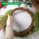 Watayo 30 Pcs Artificial Pine Branches- 13.5 Inch Plastic Faux Pine Leaves Picks- Fake Christmas Greenery Pine Sprigs for DIY Garland Wreath Christmas Party Home Garden Decoration
