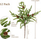WBHome 12 Pcs Christmas Norfolk Pine Branches with Pine Cones - 18" Real Touch Norfolk Pine Branch- Artificial Xmas Branches Plants Pine Needles for DIY Craft Garland Home Garden Decor