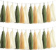 We Moment Sage Green Tissue Tassel Garland for Neutral Baby Shower Sage Green Party Nursery Classroom Decorations，DIY Kits,15PCS（Sage Green，Cream，Khaki）