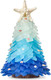 Sea Glass Christmas Tree - Handcrafted Mini Christmas Tree, Table Centerpiece - Ideal for Christmas, Year, Home Decor, Coastal Holiday Decor and More (Blue Gradient)