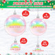Wettarn 50 Pcs Christmas Iridescent Ornaments Balls 1.2'' 2'' 3.2'' 4'' Transparent DIY Shatterproof Hanging Christmas Rainbow Christmas Ornaments Decorations Xmas Tree Wreath Holiday Party(Pink)