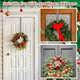 Whaline 2Pcs Christmas Wreath Hanger, 15 Inch Wreath Hangers for Front Door Plaids Xmas Wreath Door Hanger Long Metal Over The Door Wreath Hook Hanger for Xmas Wreath Home Decoration