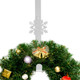 Whaline 3Pcs Christmas Wreath Hanger Over The Door Metal Wreath Hook Star Snowflake Christmas Tree Wreath Holder for Xmas Party Decor Door Wall Home Office, Silver, 15in