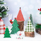 Whaline 5Pcs Wooden Christmas Tree Tabletop Decoration 3 Sizes Red Green Plaid Xmas Tree Table Centerpieces Rustic Sanding Christmas Tree Wood Sign for Home Office Fireplace Farmhouse