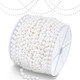 98 Feet Christmas Tree Beads Artificial Pearls Beads Garland Plastic Beads Roll for Xmas Tree DIY Supplies and Holiday Decorations (White)
