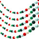 3 Pieces Christmas Felt Balls Garland Wool Pom Pom Garland Ball Banner for Christmas Party Holiday Decoration (Red, White, Green, Lake Green, Dark Green)
