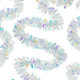 WILLBOND Iridescent Christmas Tinsel Garland White Metallic Twist Garland Xmas Tree Ornament Halloween Birthday Wedding Year Indoor Outdoor Party Decorations(50 Feet,Exquisite Color)