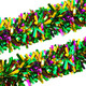 WILLBOND Christmas Tinsel Garland Decoration Metallic Festooning Garland Glitter Mixed Color Garland Hanging Fringe Garland for Christmas Halloween Carnival Birthday Party Decoration, 16.5 Feet Each