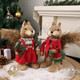 winemana 2 Pack Christmas Squirrel Tabletop Decorations, Sisal Squirrel Figurine for Home Decor Woodland Animals Rustic Xmas Ornaments for Table Office Indoor Forest Decor Seasonal s