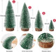 Mini Christmas Trees Christmas Decor, Artificial Christmas Mini Bottle Brush Trees Tabletop, Christmas Decoration Trees with 4 Size Xmas Holiday Decor (Green, 6Pcs)