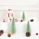 25 Pieces Artificial Frosted Sisal Christmas Tree, Bottle Brush Trees with Wood Base DIY Crafts Mini Pine Tree for Christmas Home Table Top Decor Winter Ornament (Pink)