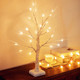 Woohaha 2FT Lighted Birch Tree with 24L Warm White LEDs,Mothers Day Decoration,Battery Powered Timer Money Tree,Artificial Mini Christmas Tree Card Tree for Home Party Wedding