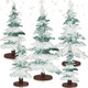 5 Pcs Wooden Christmas Tree Natural Green Christmas Trees Tabletop Decor Rustic Xmas Table Centerpieces Wooden Signs Christmas Wooden Block Ornaments for Home Office Farmhouse Xmas Party Decor 5 Sizes