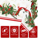 6 Pcs Christmas Plastic Disposable Tablecloth 108 x 54 Inch Holly Berry Ribbon Garland Table Cover Rectangle Christmas Party Table Cloth for Christmas Party Dining Table Supplies