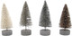 Set of 4 Small Metal Christmas Trees - 4.25-Inch standing Holiday Decor in Assorted Colors