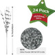 24 Pack Christmas Glitter Berry Stems, Artificial Decorative Branches for Tree, Festive Bead Sticks for Holiday Wreath Ornaments, Decorative Christmas Picks Glittery Twigs, DIY Home Decor (Sliver)