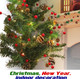 WYNK Christmas tree string lights, Christmas Garland Decoration with lights, 9.84FT 30LED Xmas Pinecone Red Berry Mushroom Lights Battery Powered Christmas Year Holiday Party Decoration Indoor