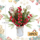 XHXSTORE 2 Sets Christmas Table Centerpieces Christmas Flowers 11.81" Christmas Greenery with Red Berries for Christmas Day Christmas Wreath DIY Home Centerpiece Decorations(Iron Color)