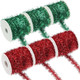 Xinnun 60 Yard Christmas Tinsel Garland Colorful Glitter Christmas Garland Thin Metallic Tinsel Garland Tinsel Wire Christmas Ribbon for Wedding Birthday(Red, Green)