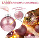 XmasExp Large Christmas Ornaments Christmas Ball Ornaments Pink Giant Shatterproof Christmas Ornaments Mercury Ball Christmas Tree Ornaments for Holiday Party (Pink, 6.0" (2pcs))