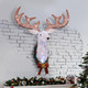 Christmas Outdoor Decoration, Reindeer Head Wall Decor,Xmas Rudolph Reindeer Hanging Wreath with Operated 8 Modes, Creating a Unique Atmosphere for The Entire Christmas Season. (Brown)