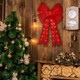 32inch 72LED Twinkle Red Christmas Bows with LED Lights, Christmas Tree Decoration Wreath Bow Light Topper Light for Indoor Outdoor Christmas Decoration