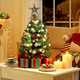 Yaheetech 2Pcs Pre-lit Artificial Mini Christmas Tree, 2ft Tabletop Small Xmas Tree w/12 Pinecones, 35 Warm White LED Lights, Cement Base, Battery-Operated Christmas Tree for Home Party Decor, Green