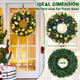 Christmas Wreath Decor - Christmas Wreaths for Front Door with Pine Cones Christmas Ball Ornaments Pine Needles, 18'' Christmas Door Wreath for Christmas Decoration Indoor Outdoor Window Wall Decor