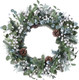 20 Inches Christmas Wreaths for Front Door Artificial Christmas Door Wreath Winter Wreaths with White Berries Pine Needles Pine Cones for Farmhouse Indoor Outdoor Window Porch Decoration